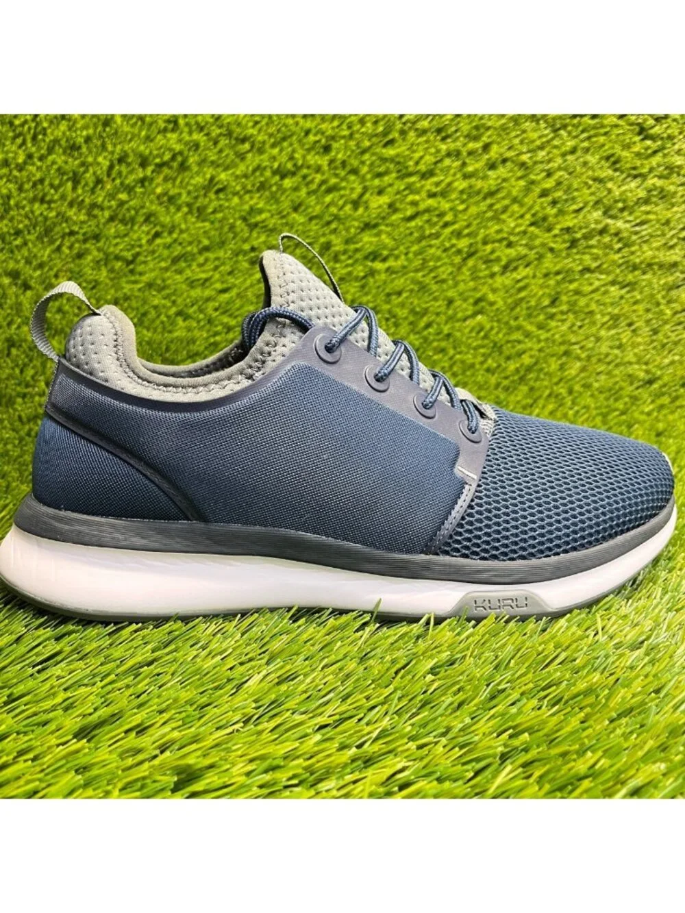 Kuru Atom Mens‎ Size 9 Blue Gray White Athletic Running Walking Shoes Sneakers